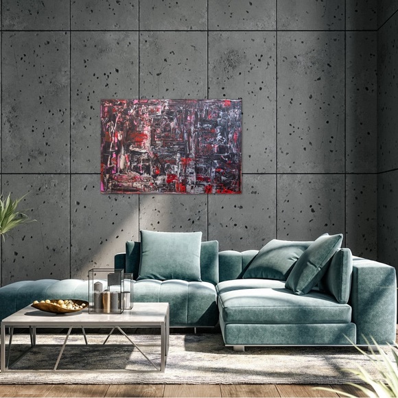 Demonic, demon, original large mixed media, dark devils, scary, art painting - Picture 1 of 11